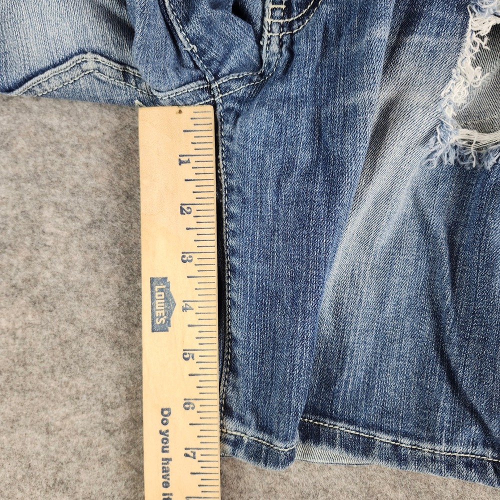 Machine Nouvelle Mode Denim Shorts Womens 30 Blue Distressed Ripped Bermuda 7 in - Picture 5 of 15